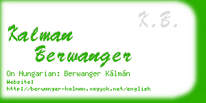 kalman berwanger business card